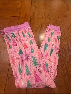 Little Sleepies Pink Holiday Tree Print Pajama Pants